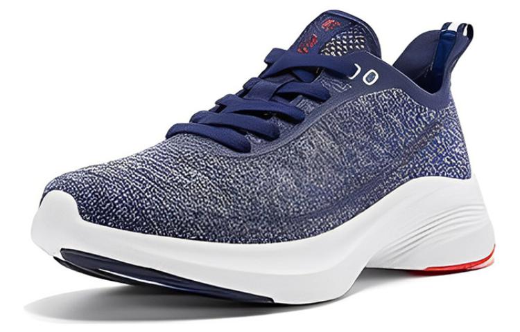 QIAODAN Cushioning Slip Resistant Abrasion Resistant Low top Running Shoes Men’s Serene Blue Dutch Orange