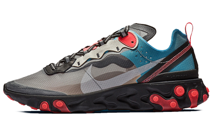 Кроссовки Nike Nike React Element 87 Blue Chill Solar Red (серо-сине-красные)