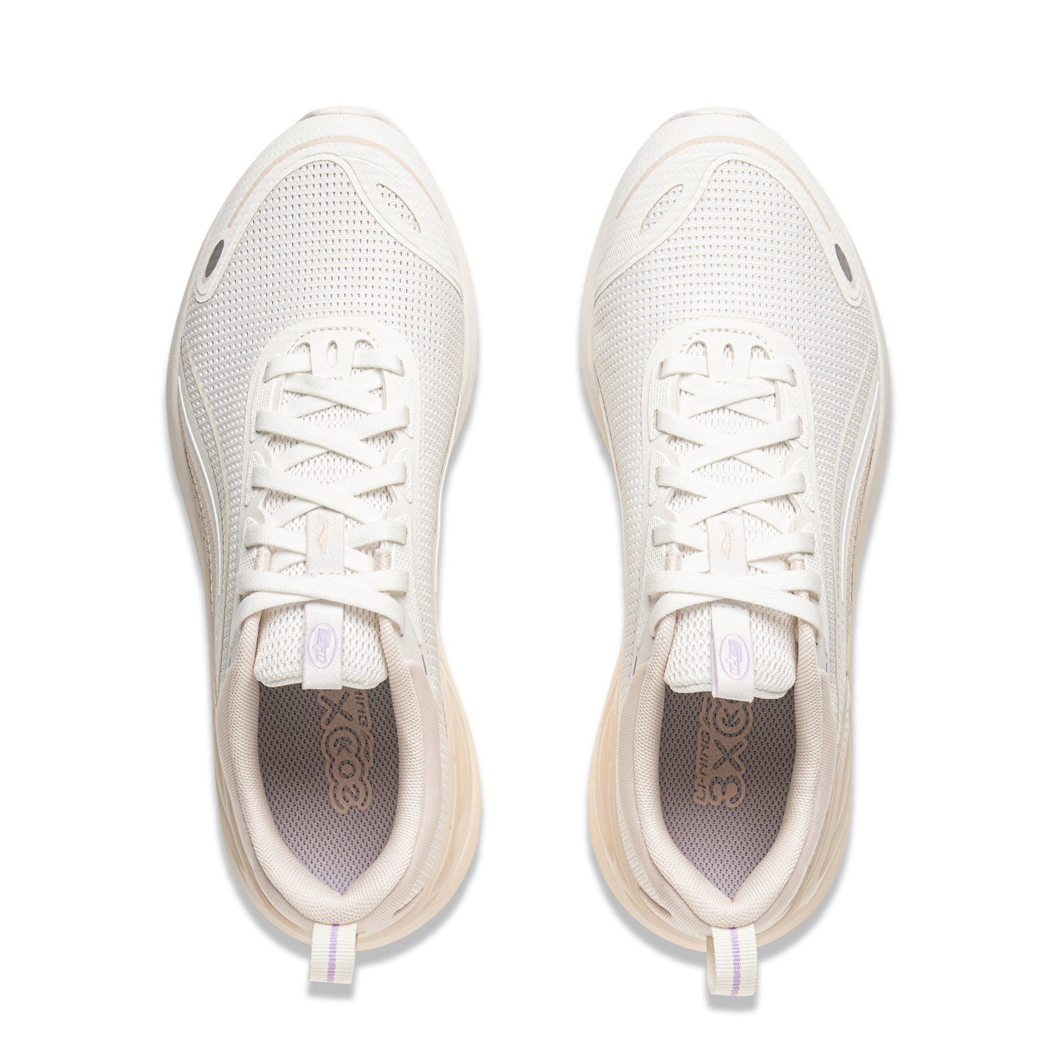 Li Ning Cushioning Slip Resistant Abrasion Resistant Lightweight Low top Running Shoes Women’s White Orange