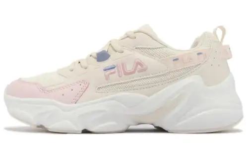 FILA Hidden Tape 6 Cushioning, Wear Resistant Low top Chunky Sneakers Women's Ecru
