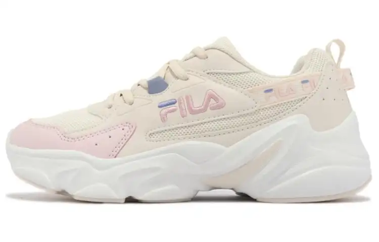 FILA Hidden Tape 6 Cushioning, Wear Resistant Low top Chunky Sneakers Women's Ecru