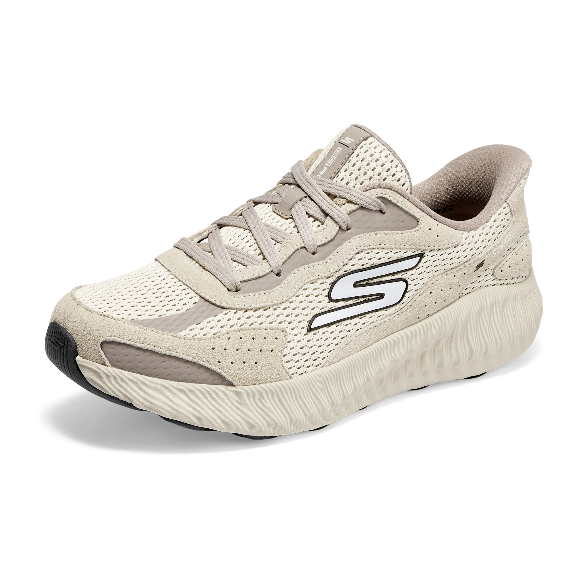 Skechers GO RUN NOW Abrasion Resistant Breathable Low top Running Shoes Men’s Beige