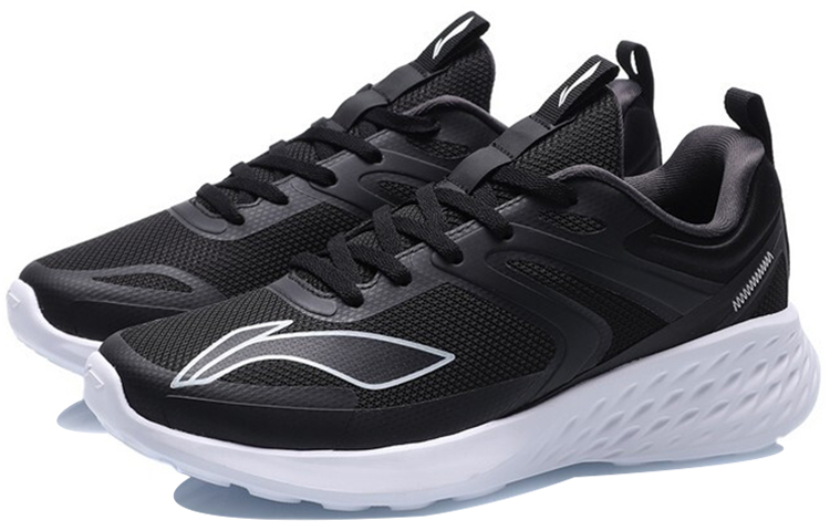 Li Ning Comfortable Textile, Synthetic Leather Slip Resistant, Abrasion Resistant, Breathable Low top Running Shoes