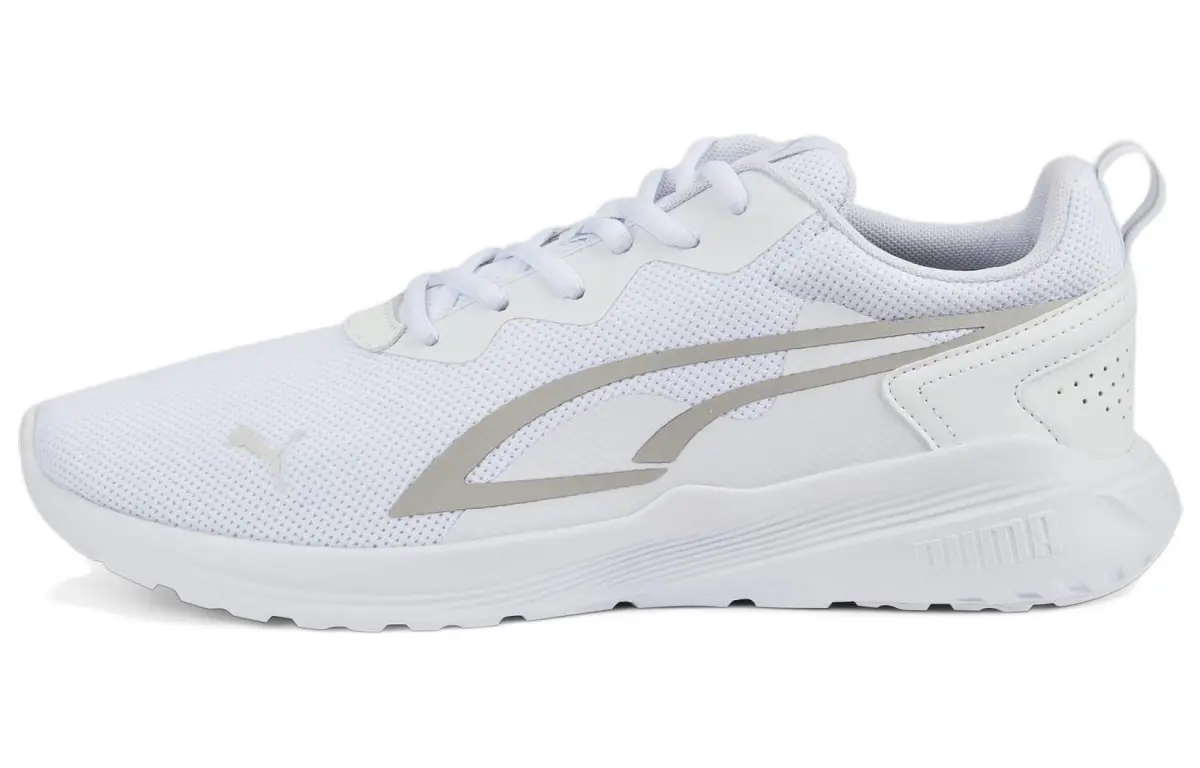 PUMA All Day Active Comfortable Fabric Cushioning Slip Resistant Abrasion Resistant Low top Running Shoes Unisex White