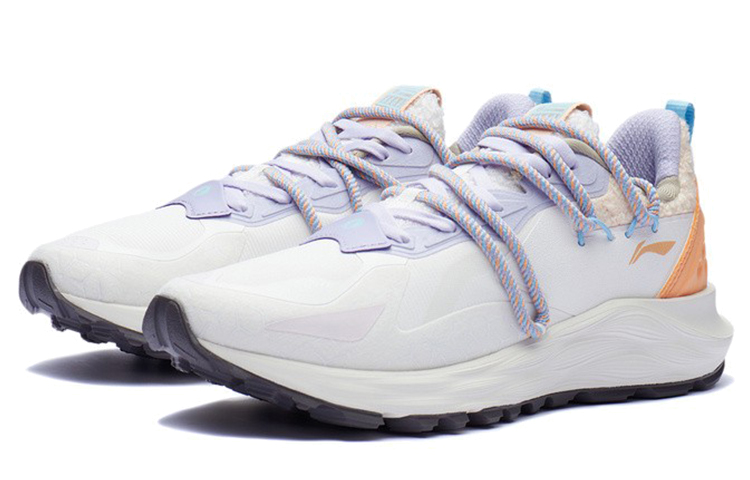 Li Ning Cloud Shield PLUS Abrasion Resistant Breathable Low top Running Shoes Women’s Mist White