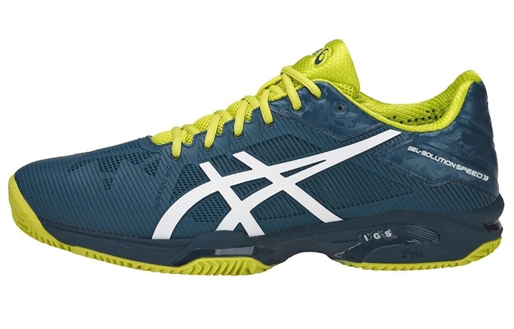 ASICS Gel Solution Speed 3 Fashion Cushioning, Wear Resistant Low top Running Shoes Men's Blue Yellow White