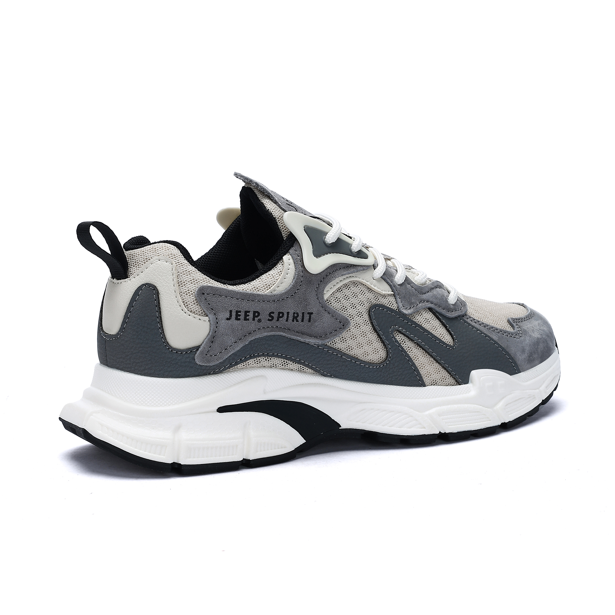 JEEP SPIRIT Cushioning Abrasion Resistant Breathable Lightweight Low top Outdoor Shoes Men’s Time Gray
