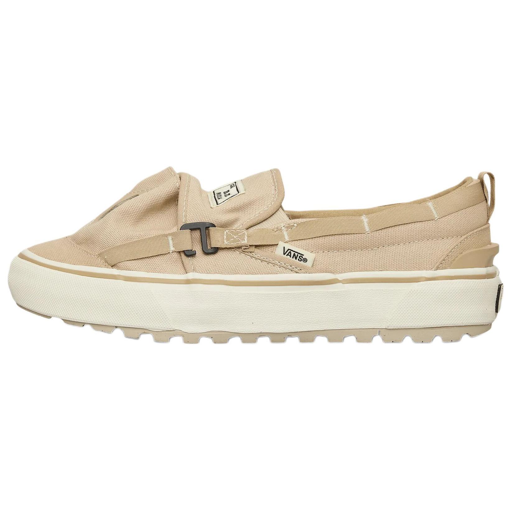 Vans Slip on Abrasion Resistant Abrasion Resistant Low top Outdoor Shoes Unisex Light Brown