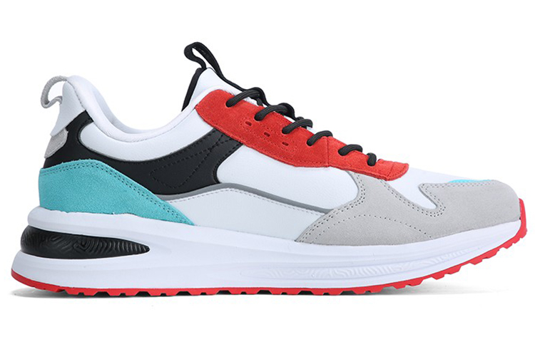 PEAK Cushioning Slip Resistant Abrasion Resistant Lightweight Rebound Balance Low top Running Shoes Men’s White Red