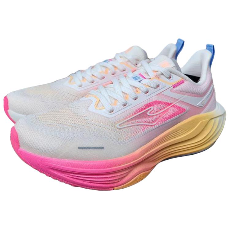Erke Running Shoes Women’s Low Top Microcrystal White, Fluorescent Digital Pink