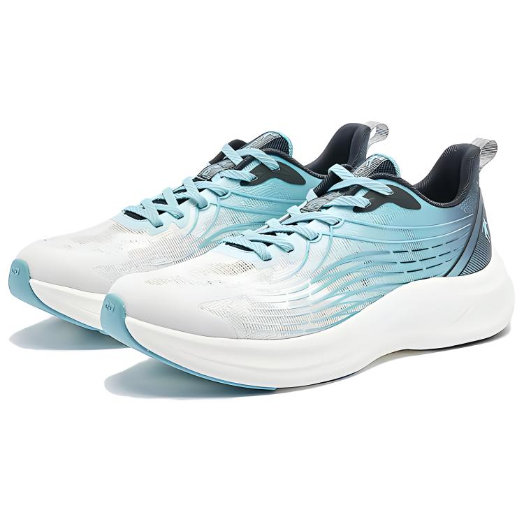 QIAODAN Abrasion Resistant Slip Resistant Low top Casual Running Shoes Men’s White Blue