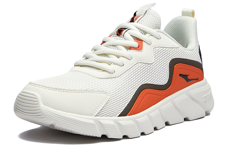 Erke Comfortable Breathable Low top Running Shoes Men’s White Brown