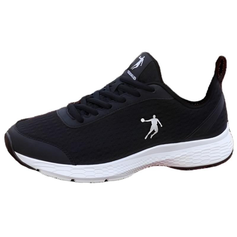 QIAODAN Comfortable Slip Resistant Low top Running Shoes Men’s Black Silver