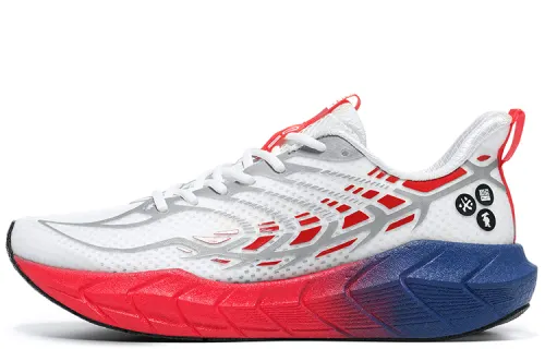 BMAI Must-match Expeditioner 4.0 Plus Lightweight cushioning soft-support low-top running shoes men's white, blue and red
