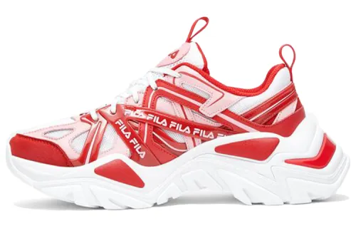 FILA Electrove 2 Mesh, Textile Mesh Low top Chunky Sneakers Unisex White Red Korean Style