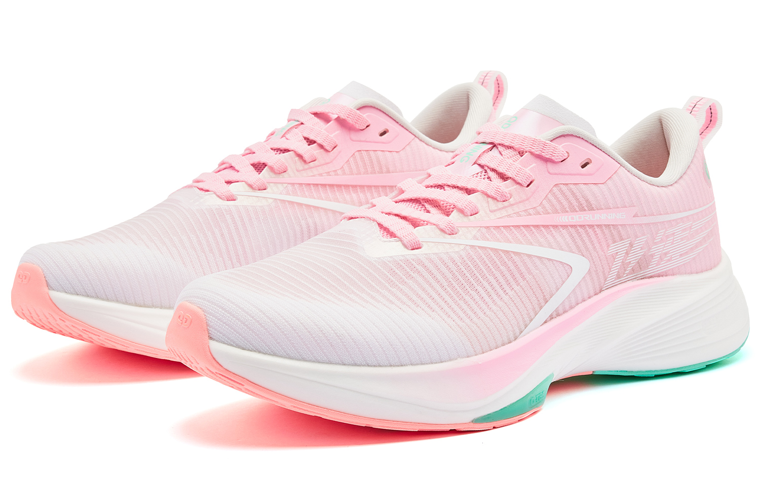 QIAODAN Balance Lightweight Low top Q KUNGFU PRO Casual Running Shoes Men’s White Cherry Blossom Pink