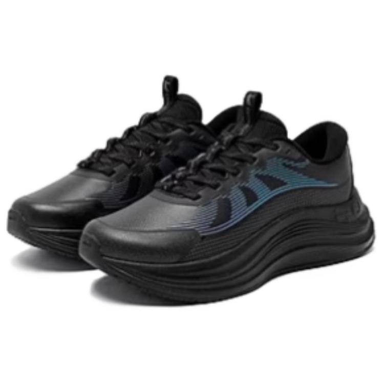 QIAODAN Cushioning Slip Resistant Low top Running Shoes Women’s Black Blue