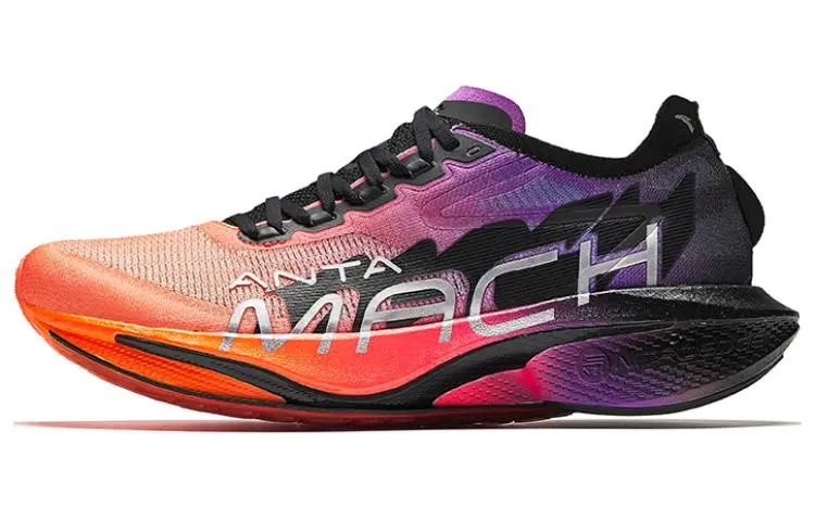 Anta Mach 4 PRO Cushioning Slip Resistant Rebound Low top Training Running Shoes Men's Orange Red