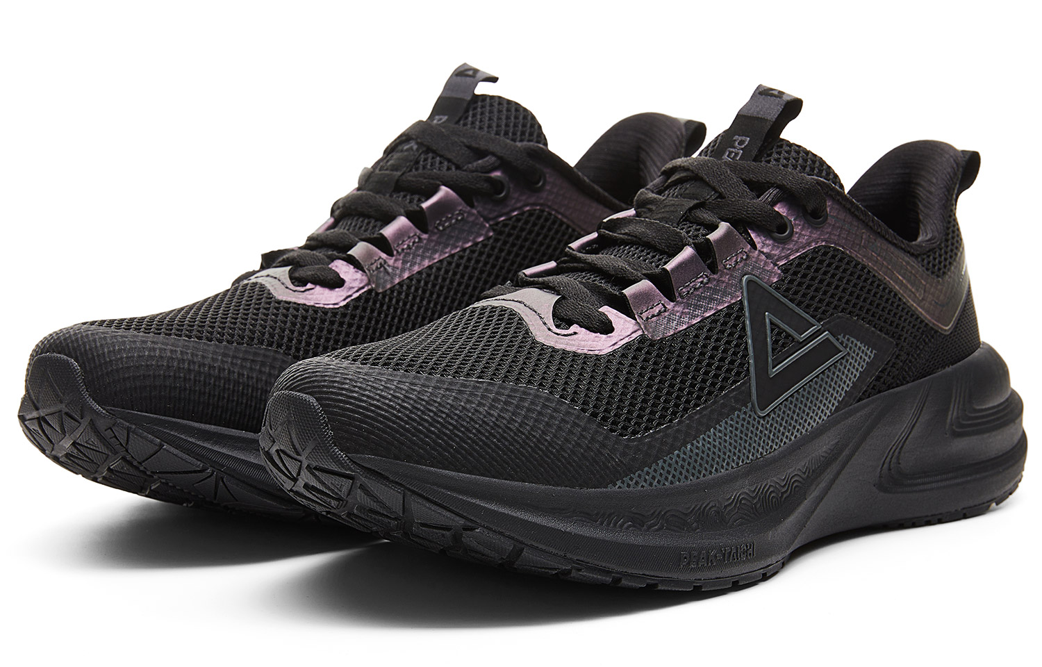 PEAK Cushioning Breathable Rebound Cushioning Breathable Rebound Low top Casual Running Shoes Men’s All Black