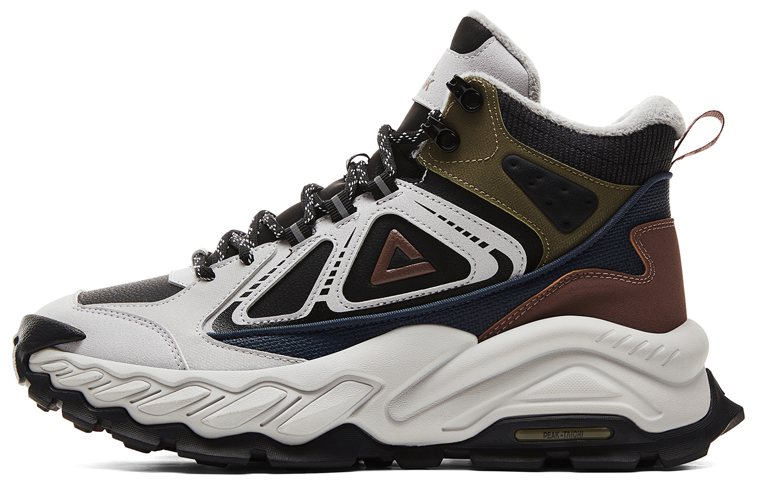 PEAK Cushioning Slip Resistant Rebound Cushioning Slip Resistant Rebound Mid top Outdoor Shoes Men’s Gray Black