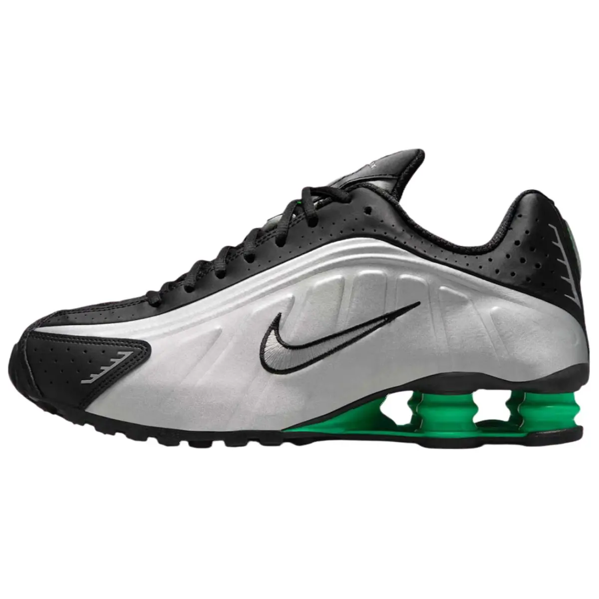 Nike Shox R4 Fashion Low top Running Shoes Men's Silver Black