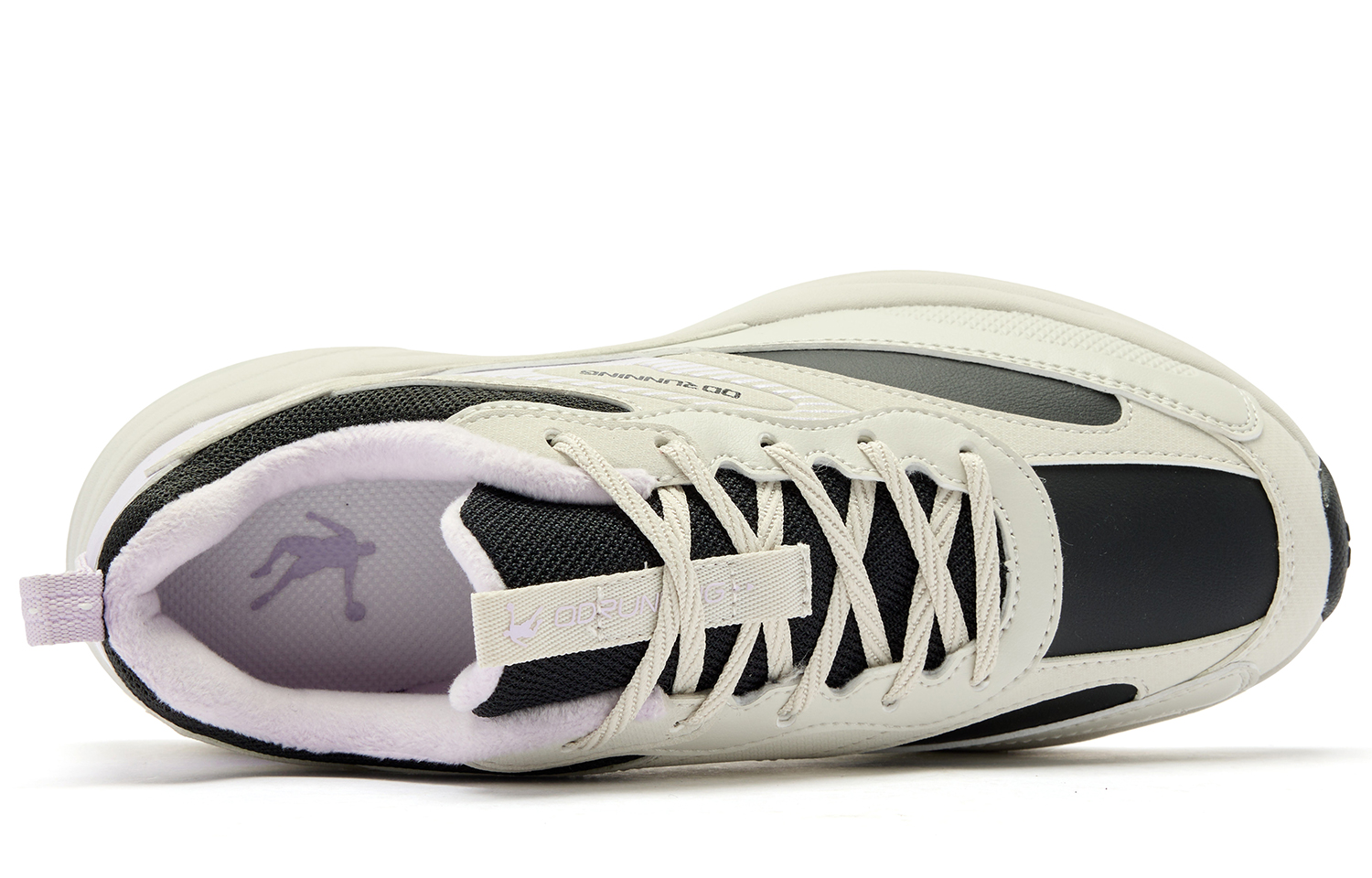 QIAODAN Retro Sports Versatile, Leather Upper Comfortable, Fleece Lined Insulated Shoes Fabric