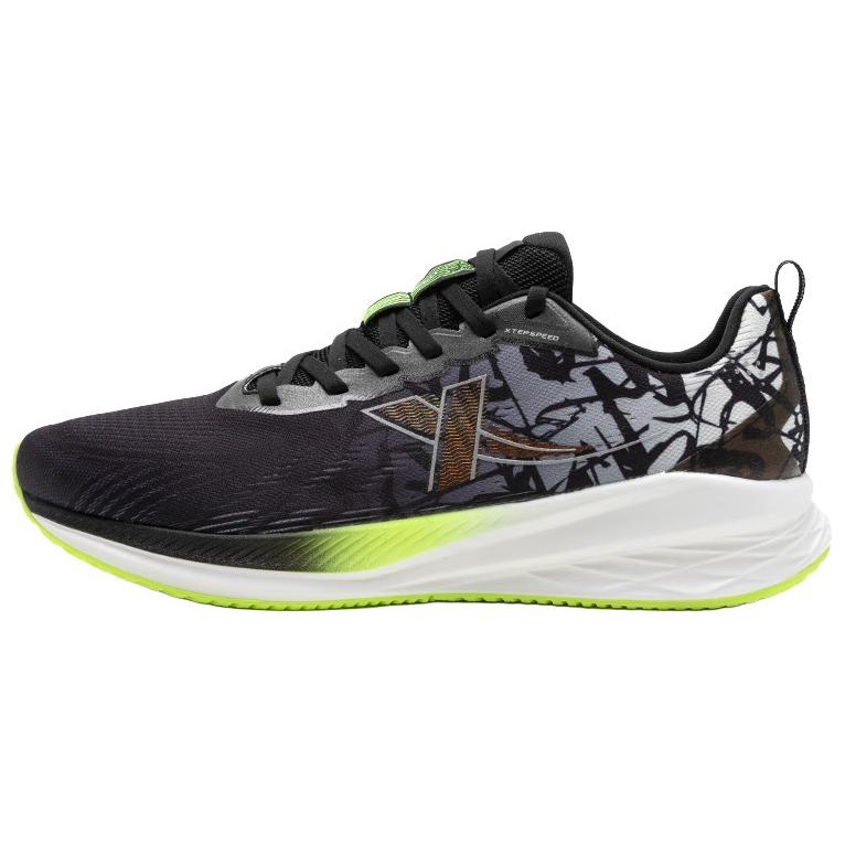 XTEP 5.0LITE Fabric Cushioning Slip Resistant Abrasion Resistant Low top Running Shoes Men’s Black White