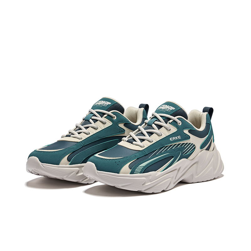 Erke Running Shoes Men’s Low Top Pine Green, Copper Cyan