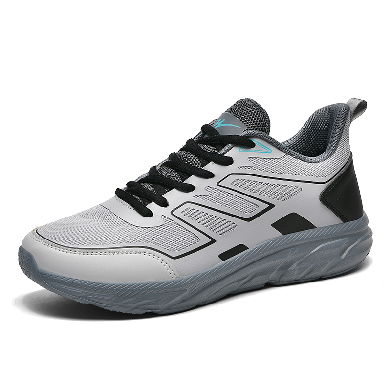 Binary Cushioning Rebound Lightweight Breathable Slip Resistant Low top Running Shoes Men’s Gray
