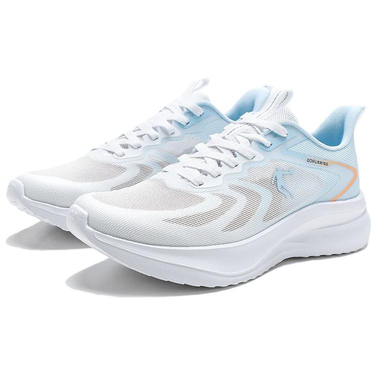 QIAODAN Speed Slip Resistant And Abrasion Resistant Coverage Low top Casual Running Shoes Men's Jordan White Sky Blue