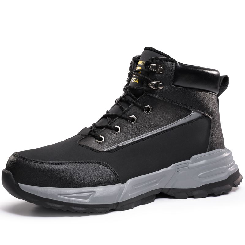LANOUDUN Impact Resistant Lightweight High top Outdoor Shoes Unisex Black