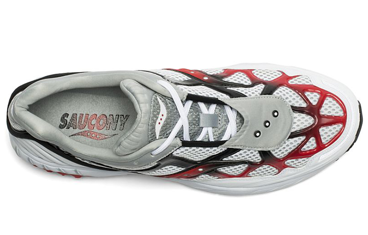 saucony Grid Web White Grey Red