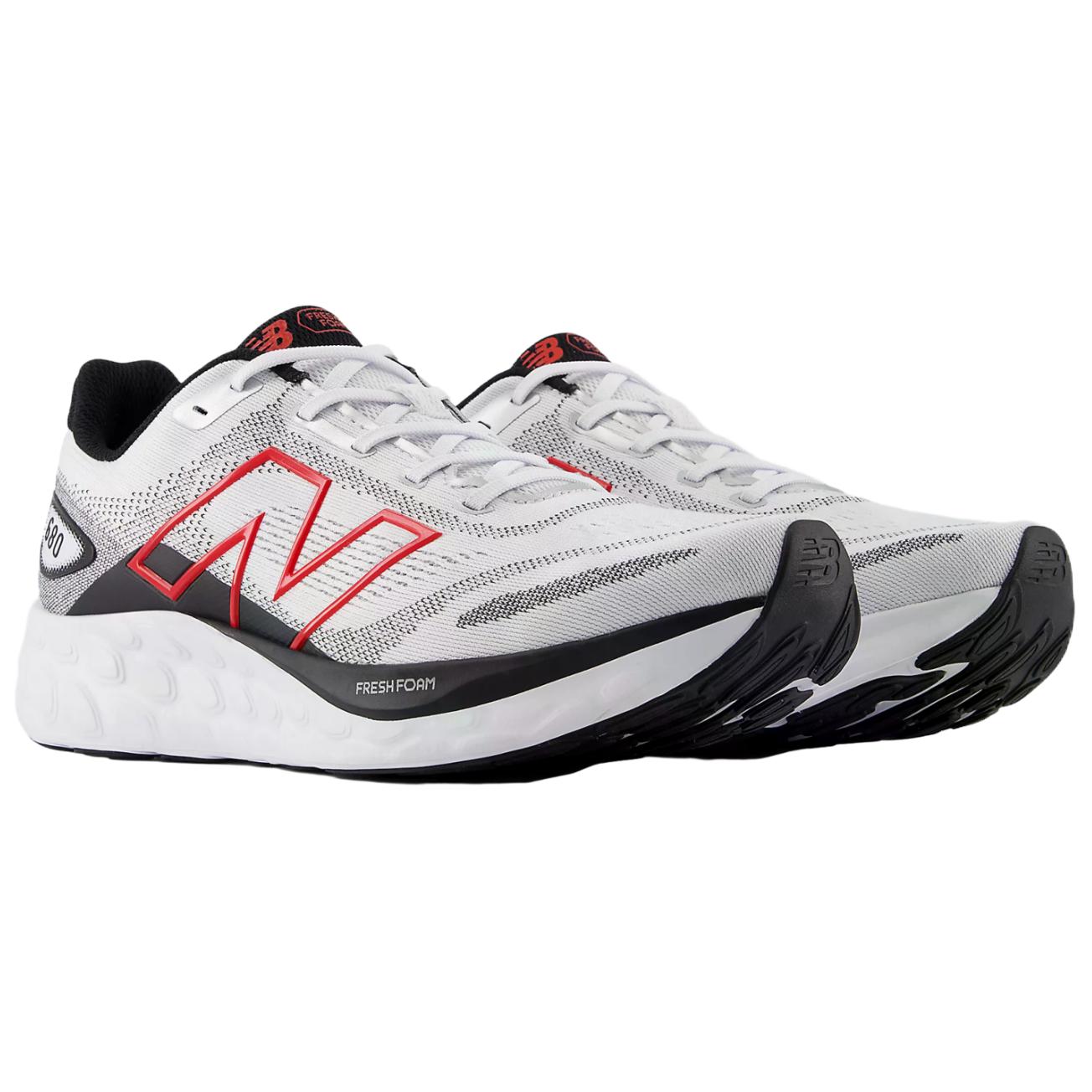 New Balance Fresh Foam 680v8 Breathable Support Breathable Support Casual Running Shoes Unisex White Black