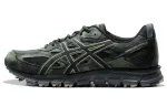 Asics Gel Scram 3 Comfortable Textile, Synthetic Leather Abrasion Resistant Low top Running Shoes Men's Black Green