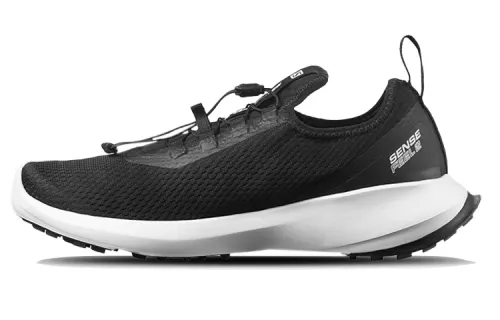 SALOMON Mesh, Textile Slip Resistant, Abrasion Resistant, Breathable Low top Running Shoes Men's Black