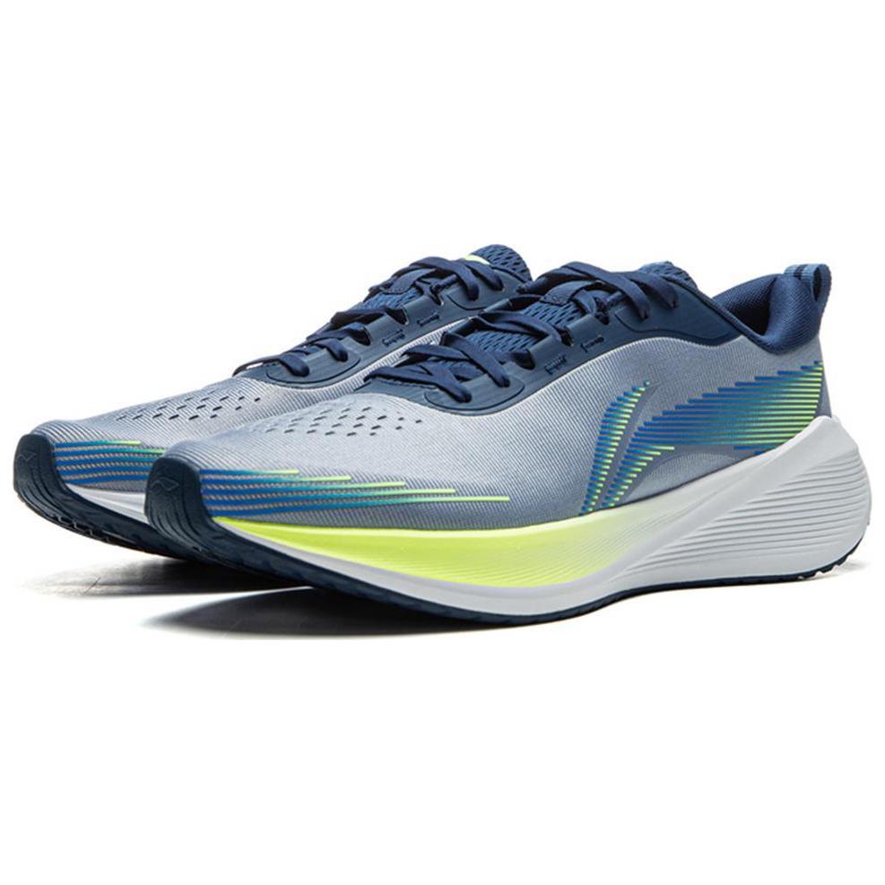 Li Ning Fabric Slip Resistant Abrasion Resistant Low top Casual Running Shoes Men’s Gray Blue