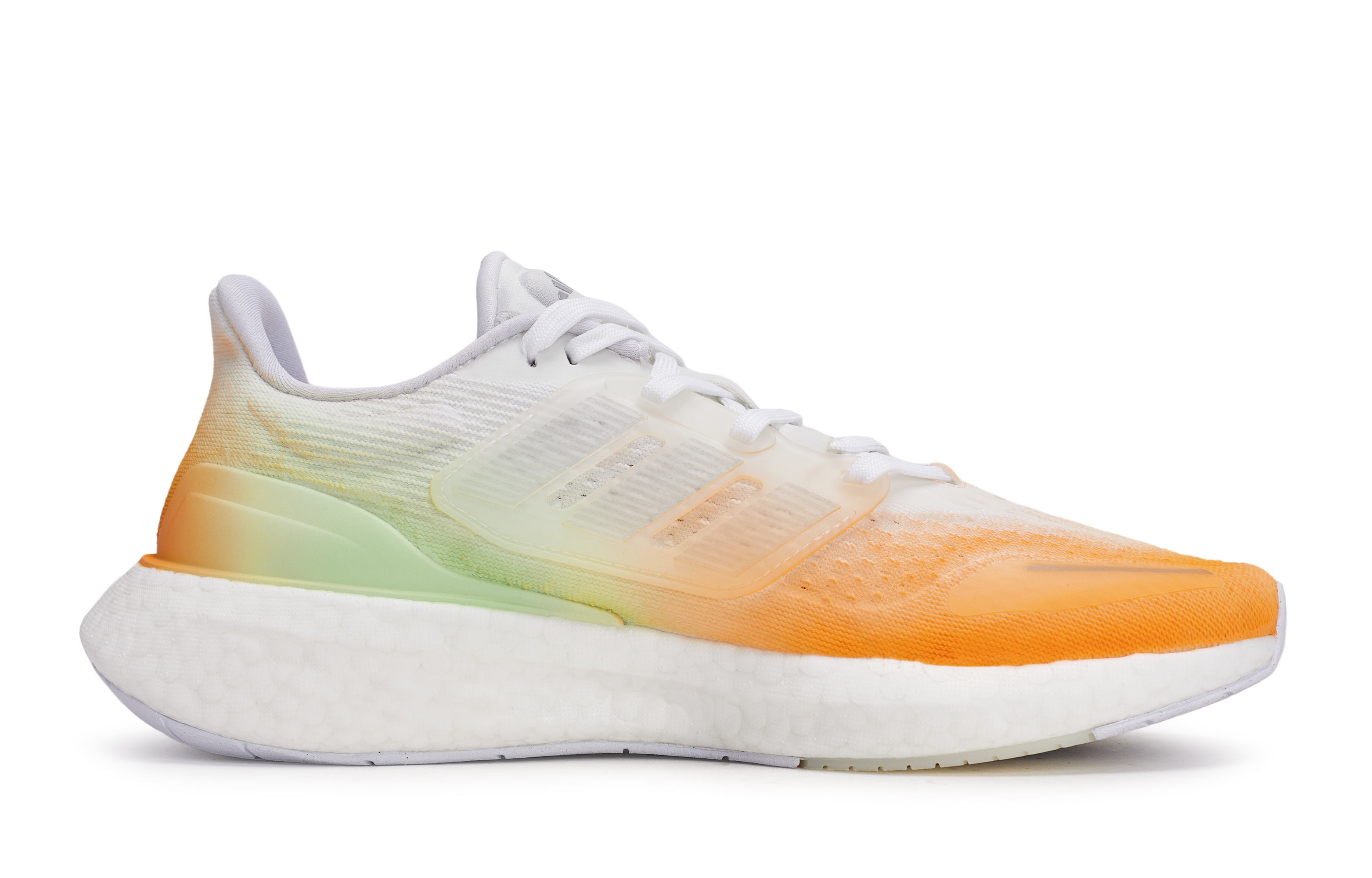 Adidas Pureboost 23 Abrasion Resistant Abrasion Resistant Low top Running Shoes Unisex White Orange Green