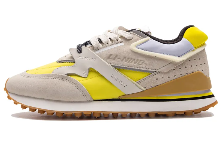 Li Ning Cushioning Slip Resistant Abrasion Resistant Lightweight Low top Running Shoes Women's Dark Yellow