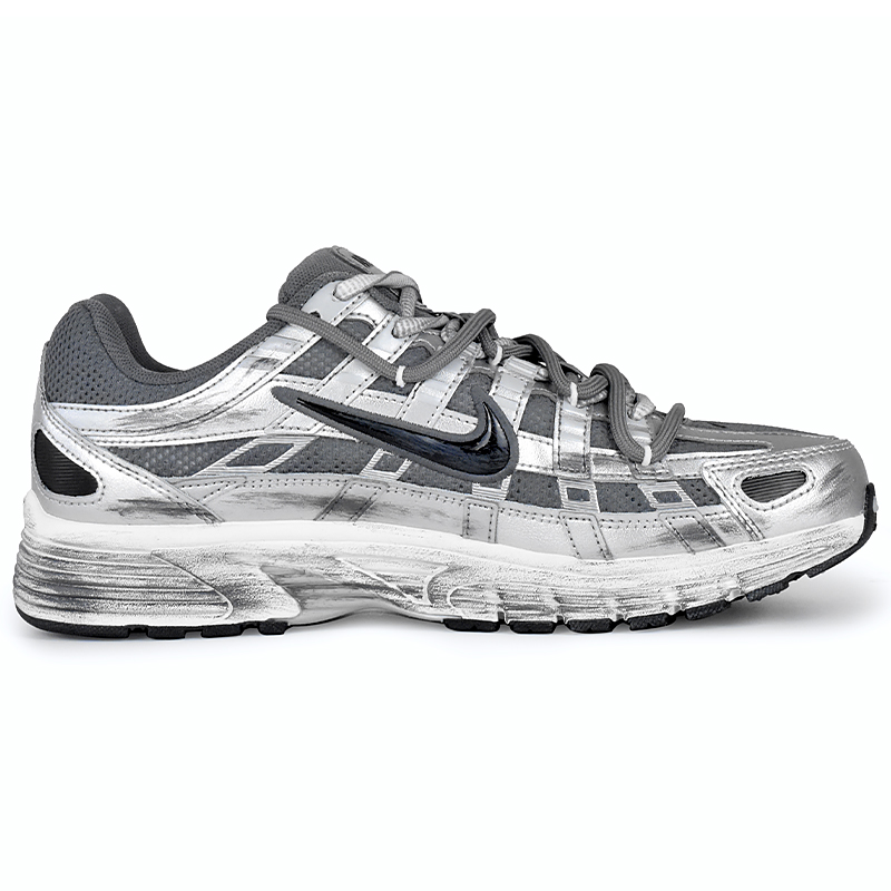 Nike P 6000 Cushioning, Wear Resistant Low top Casual City Commuting Running Shoes Unisex Silver