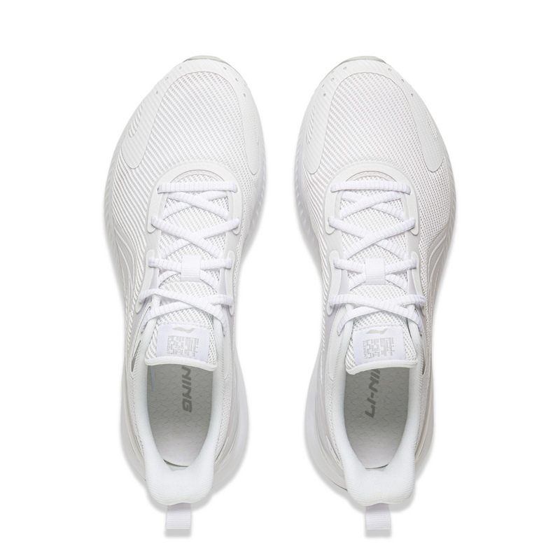 Li Ning Cushioning Slip Resistant Abrasion Resistant Low top Casual Running Shoes Men’s Standard White