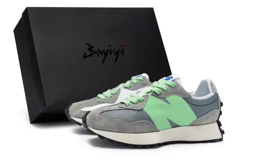 New Balance NB 327 Slip Resistant And Breathable Low top Running Shoes Unisex Yuanzu Gray Green