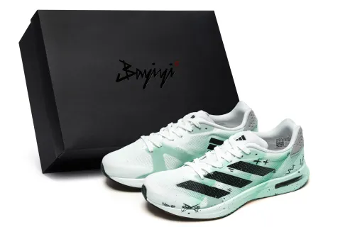 Adidas Adizero RC 4 Cushioning Abrasion Resistant Coverage Low top Running Shoes Unisex Cyan White Black
