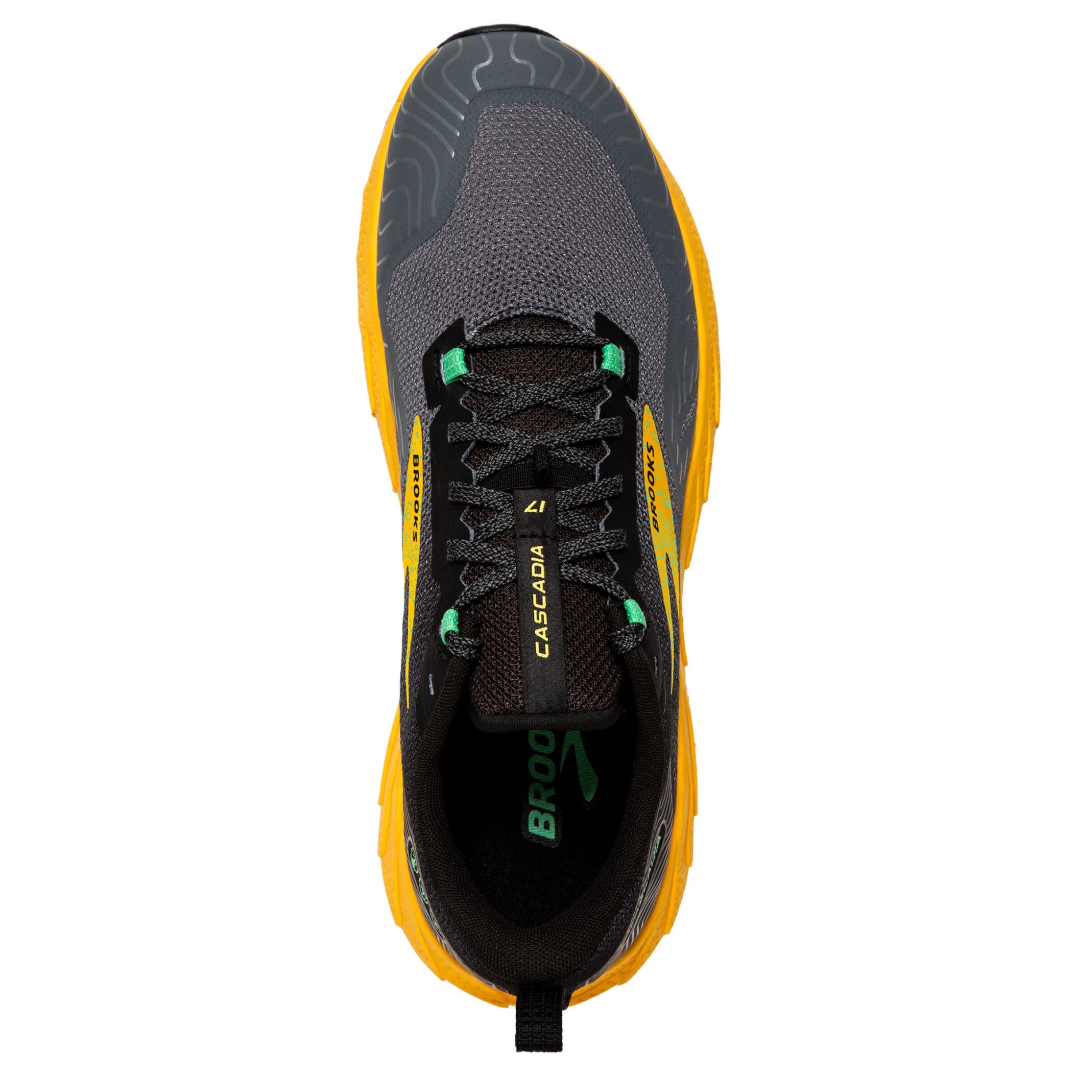 Brooks CASCADIA 17 Comfortable Slip Resistant Abrasion Resistant Low top Trail Running Shoes Men’s Yellow Gray