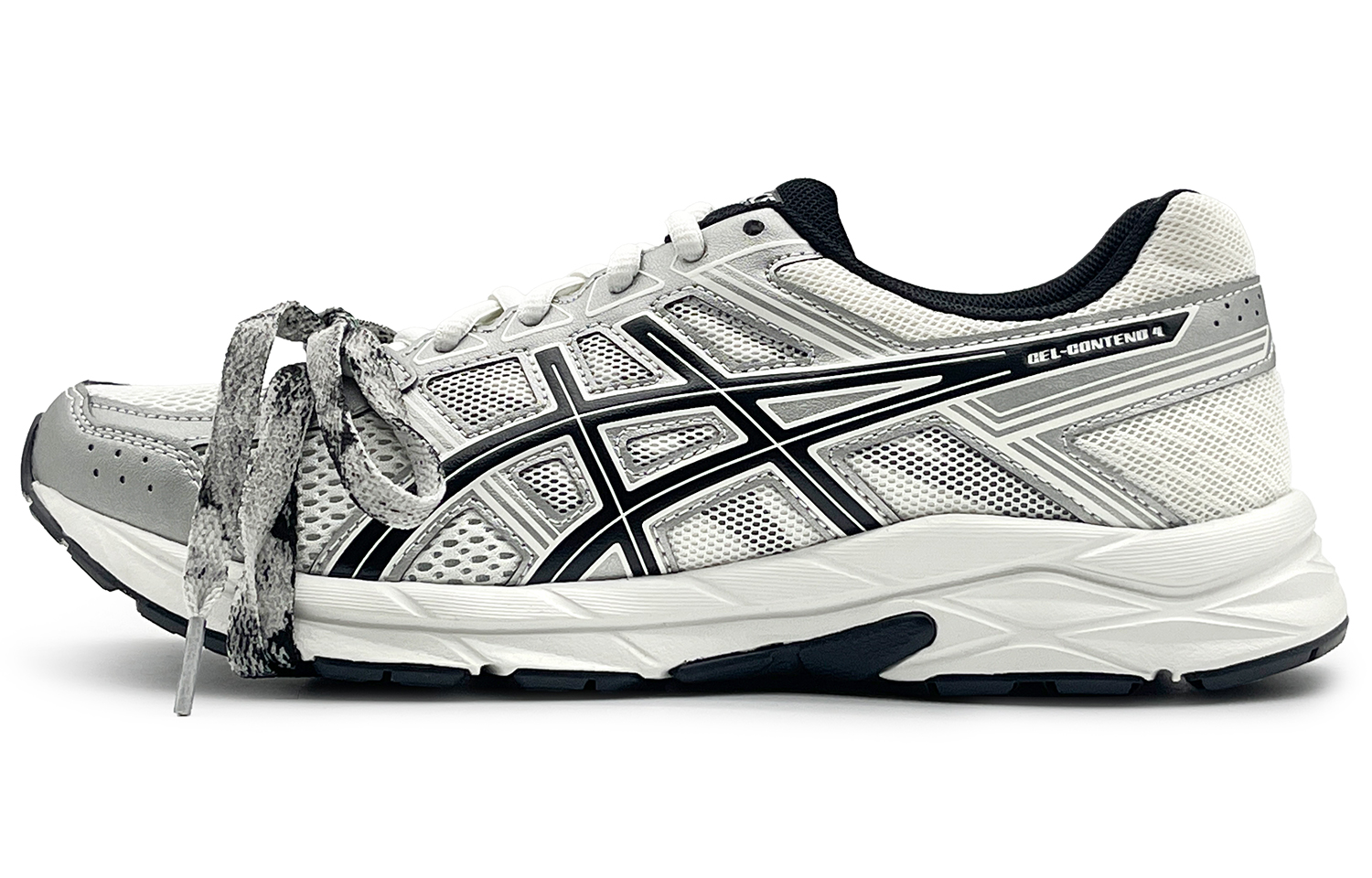 Asics Gel Contend 4 Abrasion Resistant Breathable Low top Running Shoes Men's Silver Black