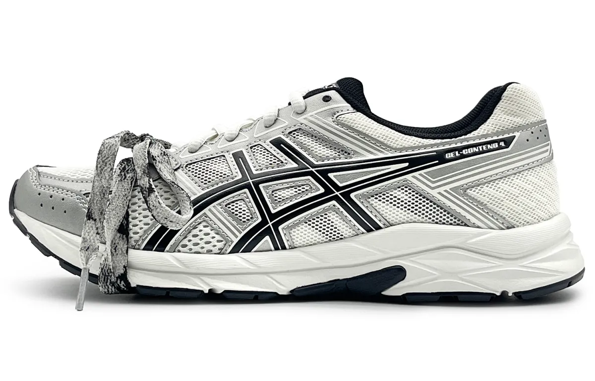 Asics Gel Contend 4 Abrasion Resistant Breathable Low top Running Shoes Men's Silver Black