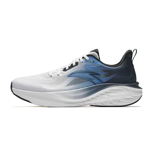 Anta Slip Resistant Breathable Lightweight Height Increasing Rebound Low top Casual Running Shoes Men's White Blue