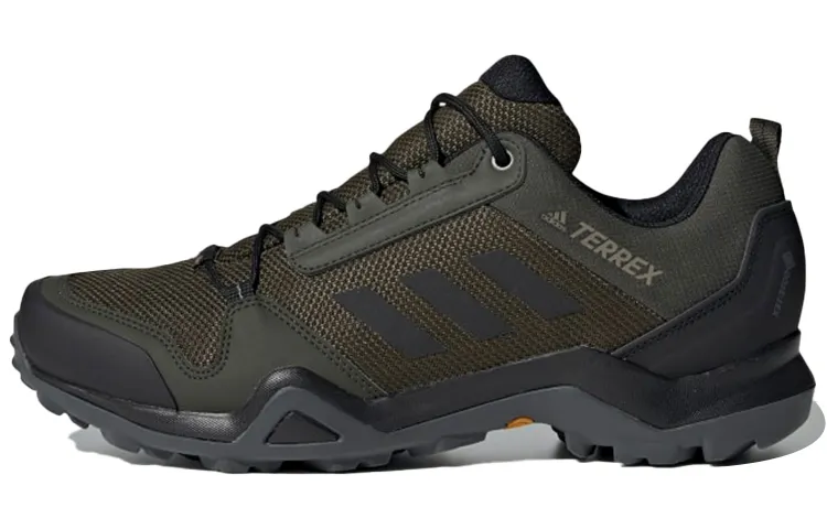 Adidas Terrex AX3 GTX Slip Resistant Abrasion Resistant Low top Outdoor Shoes Men's Green Black