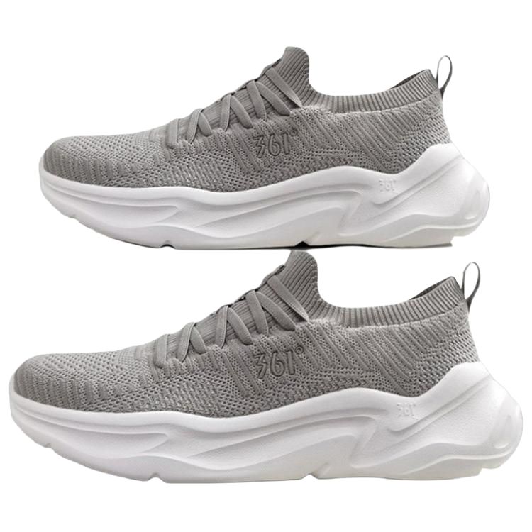 361° Breathable And Lightweight Low top Casual Running Shoes Men’s Gray White