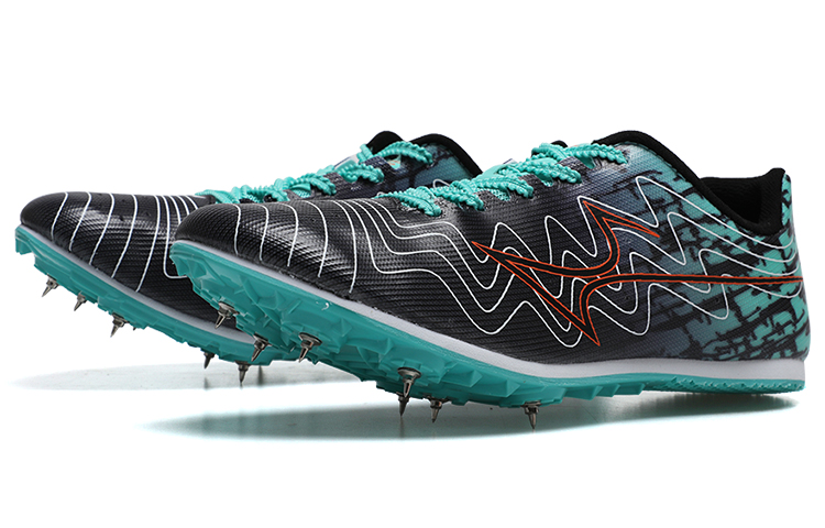 HEALTH 1110 Cushioning Slip Resistant Low top Sprint Running Shoes Unisex Black Cyan