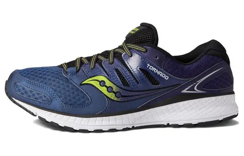 Saucony Tornado Lace Up Cushioning Abrasion Resistant Cushioning, Wear Resistant Low top Running Shoes Men's Blue Black